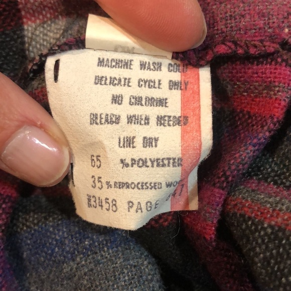 VINTAGE plaid wool blend midi skirt dark academia XS - Picture 5 of 5